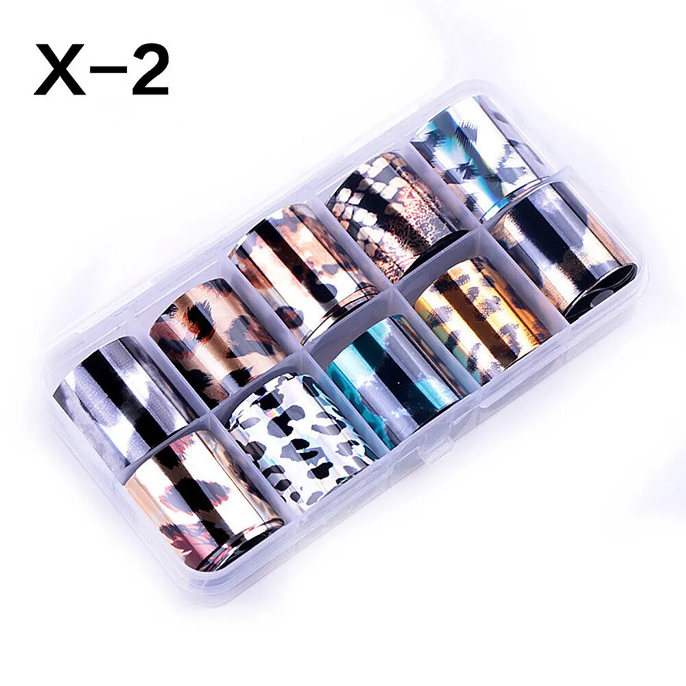 10 Holographic Nail Foils Starry Sky Glitter Foils Nail Art Transfer Sticker Set