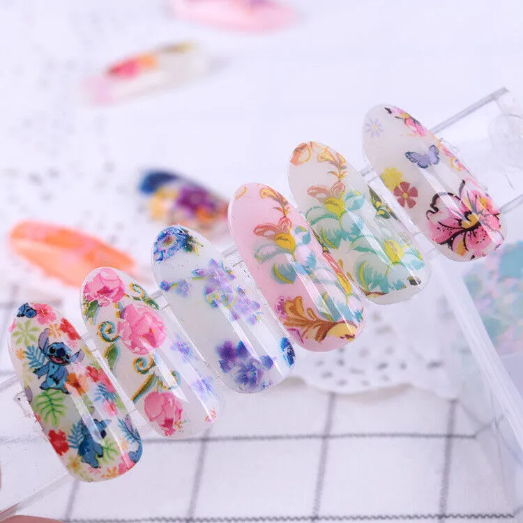 10 Holographic Nail Foils Starry Sky Glitter Foils Nail Art Transfer Sticker Set