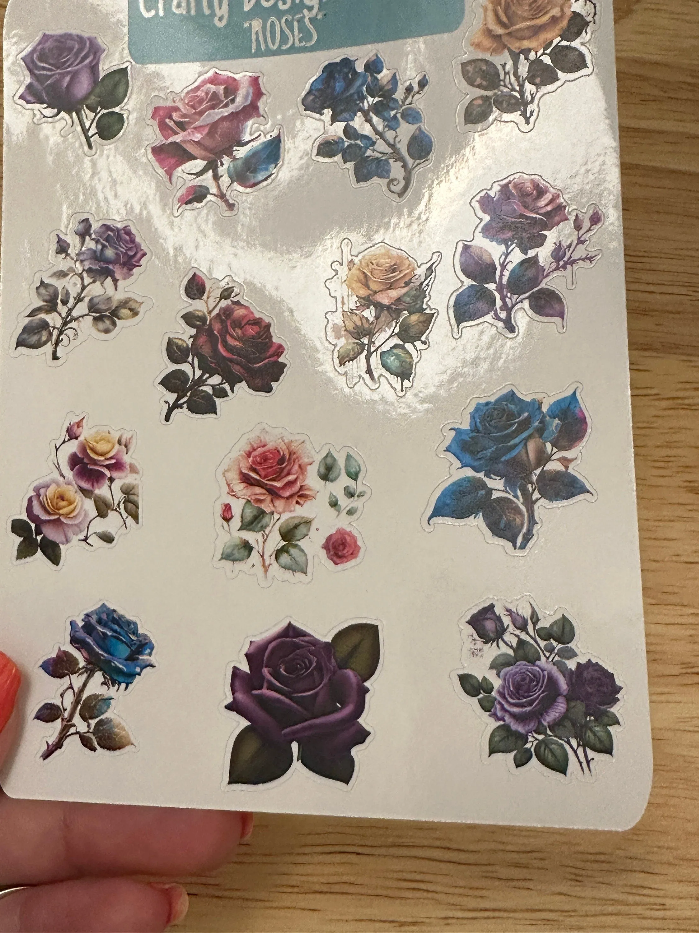 1" Roses Planner Sticker sheet, Pretty Roses sheet, Different colored Rose stickers