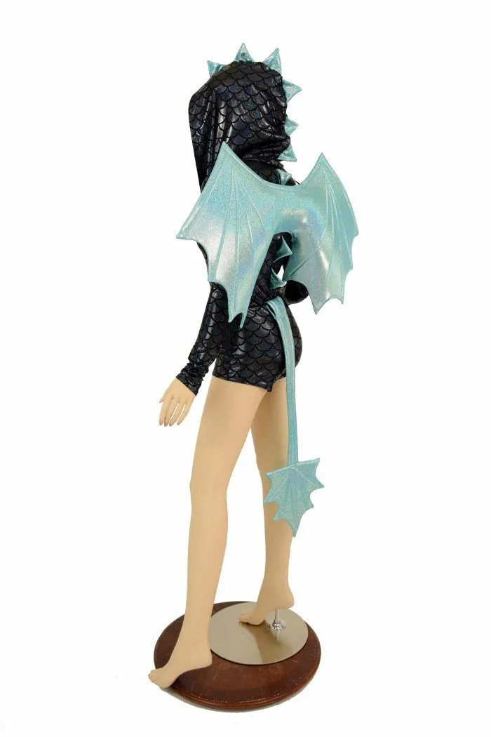 2PC Black/Seafoam Dragon Set ( Wings & Tail!)