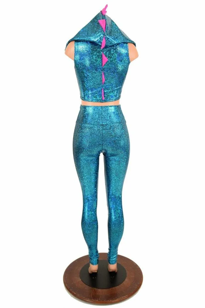 2PC Mock Dragon Catsuit (Leggings & Crop)