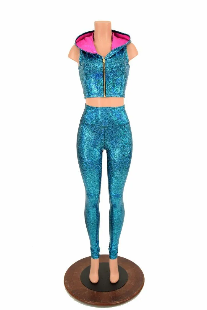 2PC Mock Dragon Catsuit (Leggings & Crop)