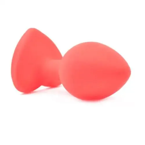 3-inch Silicone Red Small Heart Shaped Diamond Base Butt Plug