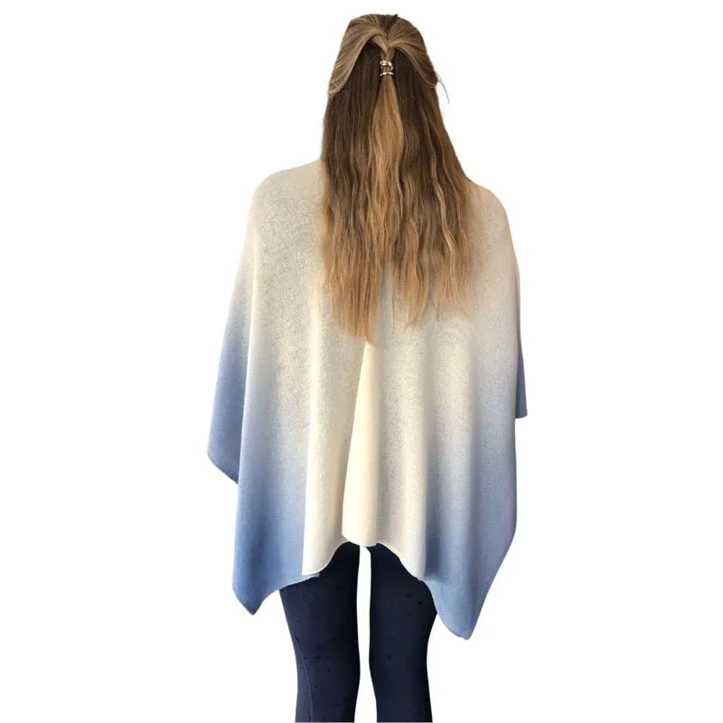 Alashan Cashmere Dip Dye Topper - Blue/Cream