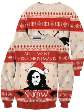 All I Want For Christmas is Snow Unisex Wool Sweater