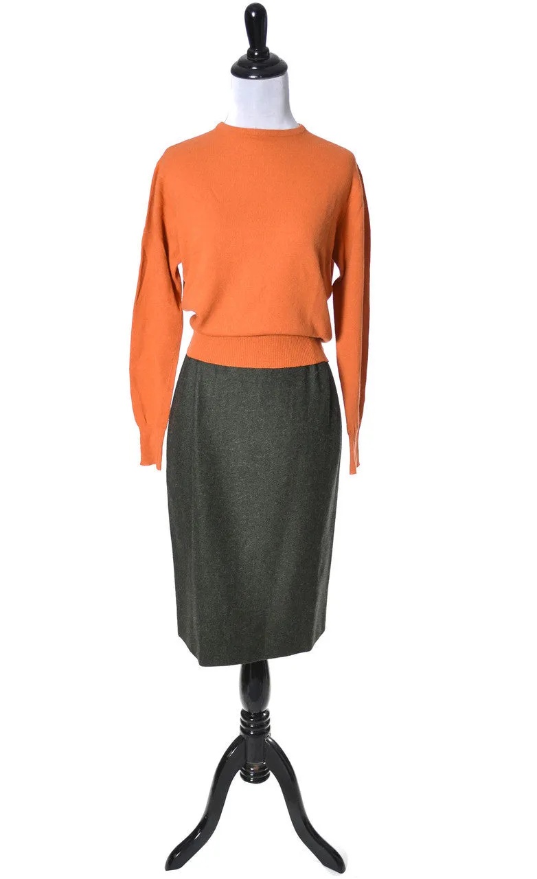 Alpaca Cashmere Valentino Green Wool Skirt