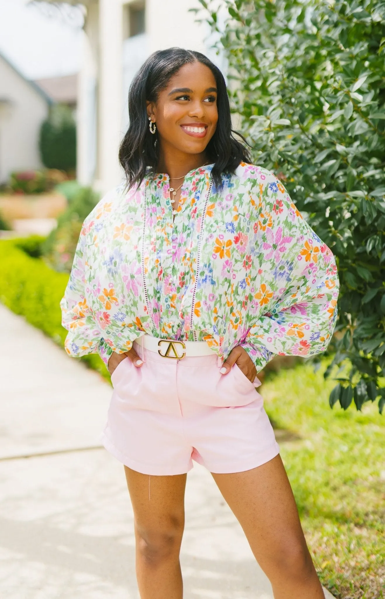 Amelia Floral Blouse, CREAM MULTI