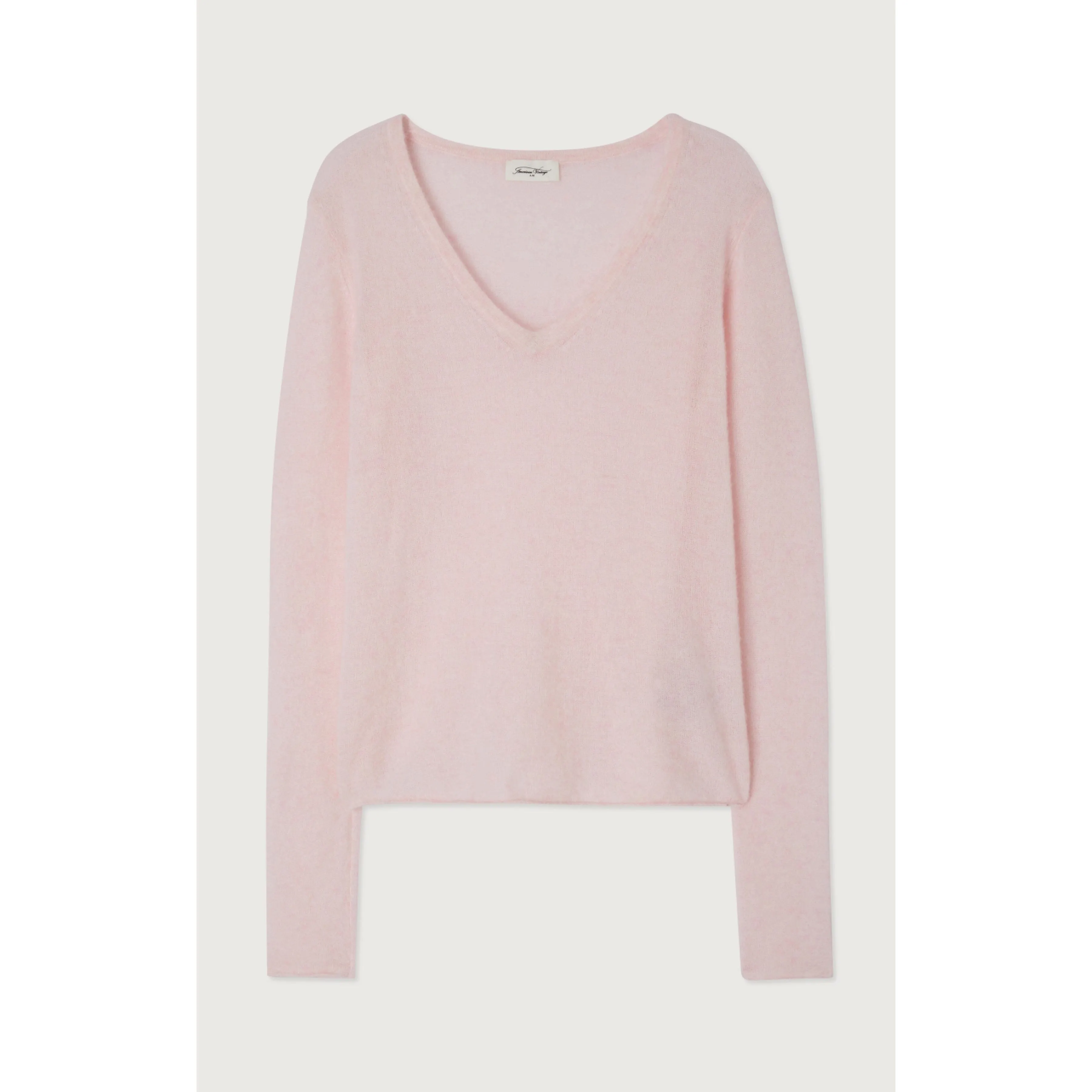 American Vintage Xinow V-neck Jumper- Rosy