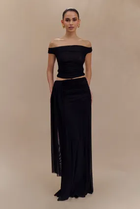 Arna Mesh Maxi Skirt - Black