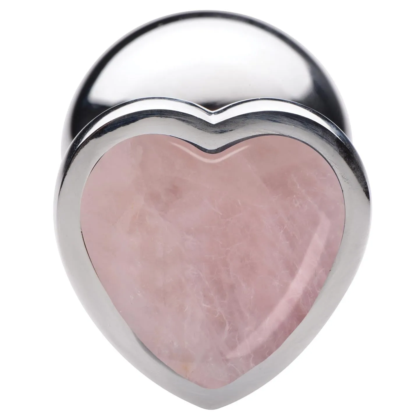 Authentic Rose Quartz Gemstone Heart Anal Plug