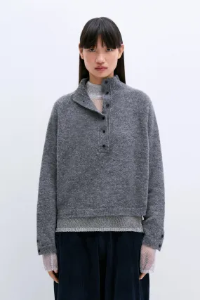 Baby Alpaca Polo Sweater Grey