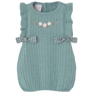 Baby Girls Green Knitted Romper