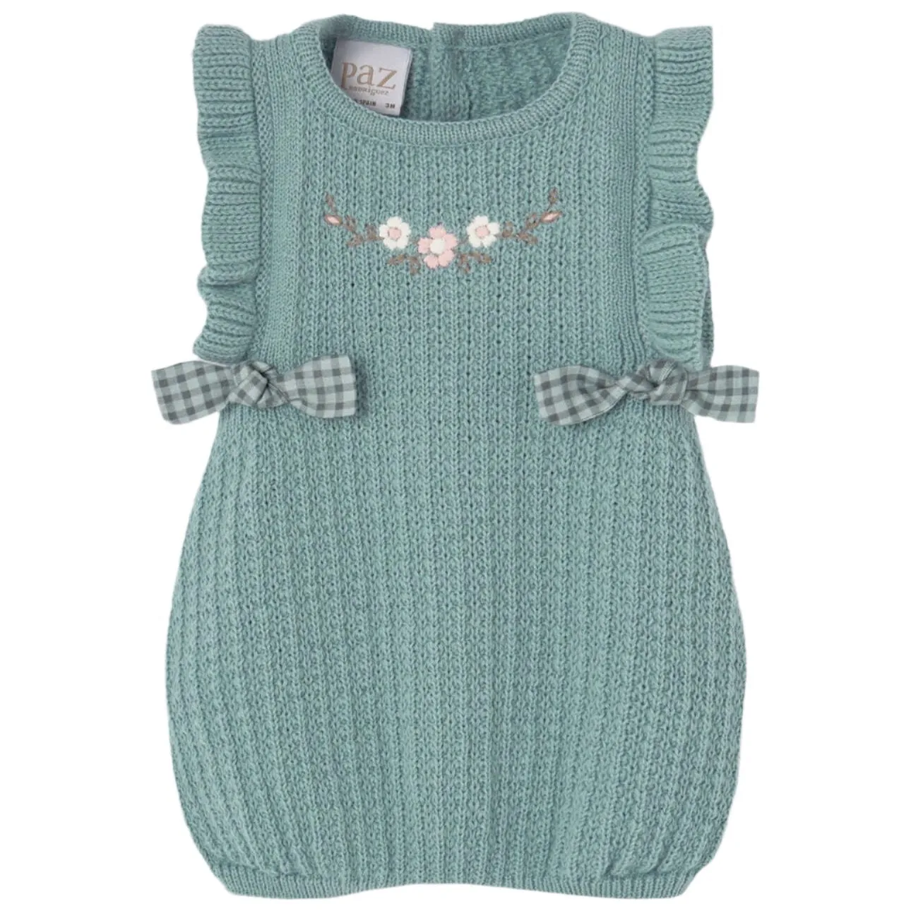 Baby Girls Green Knitted Romper