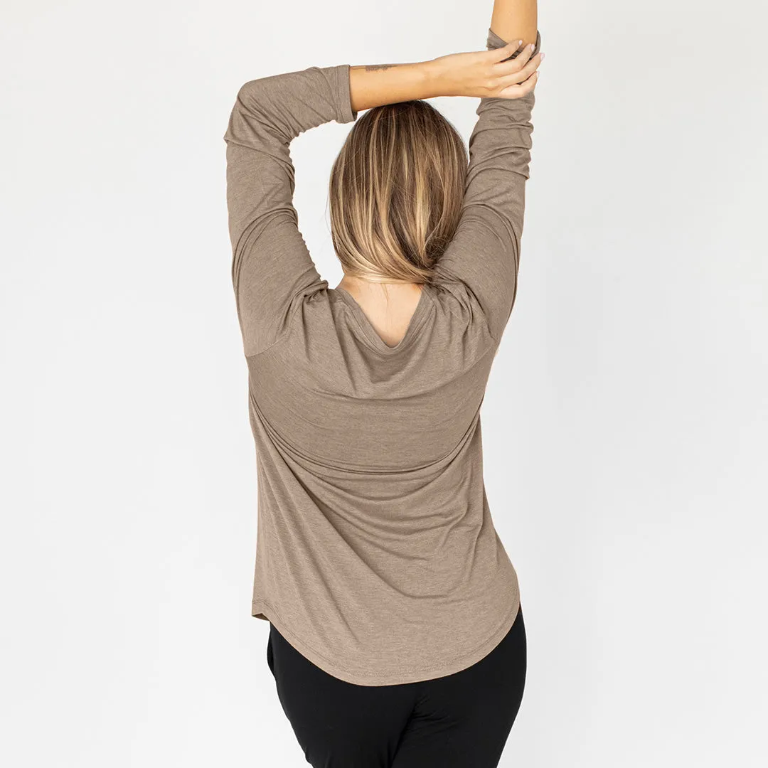 Bamboo Everyday Long Sleeve T-shirt | Wheat