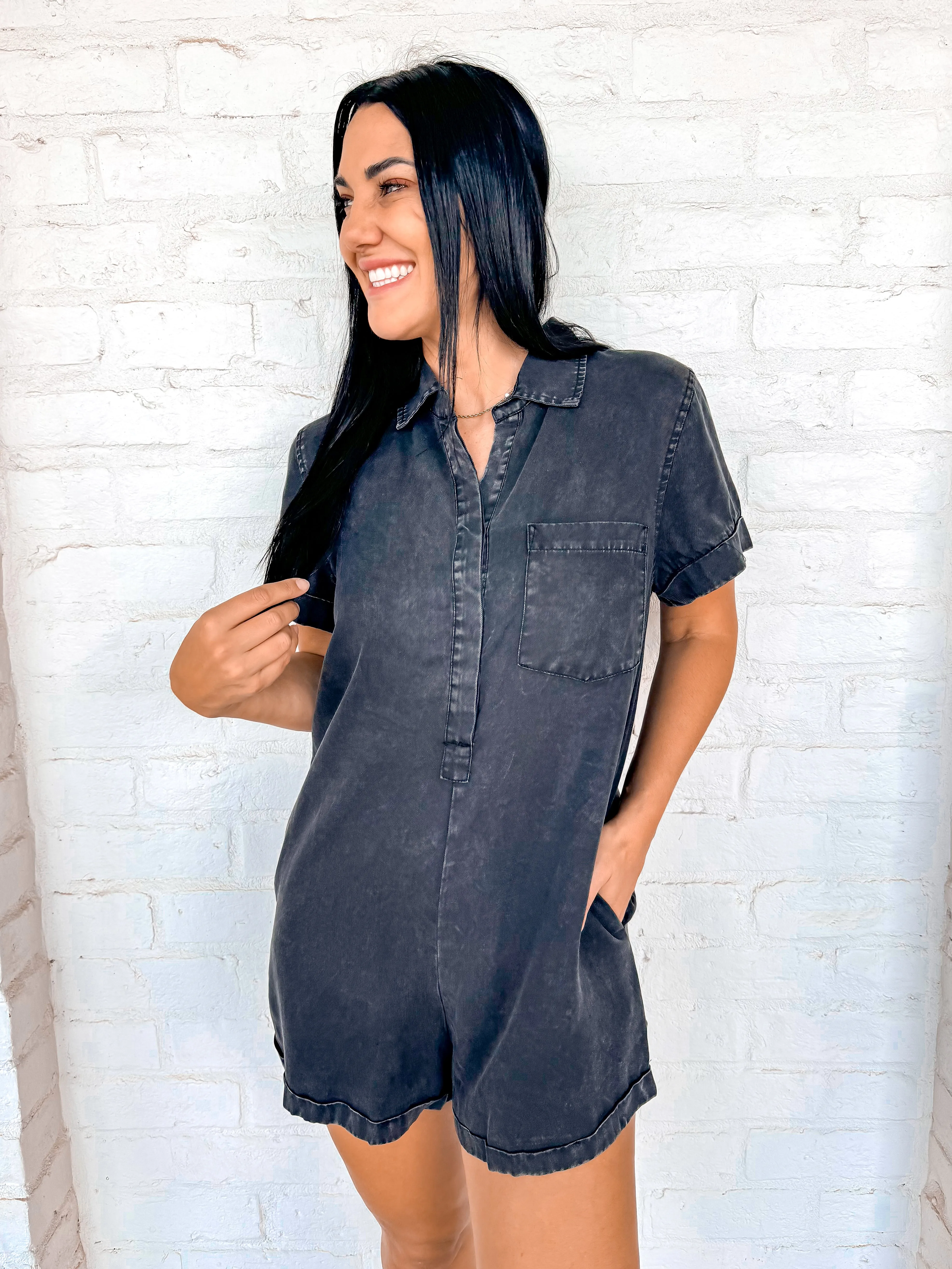 Be Bold Romper Black