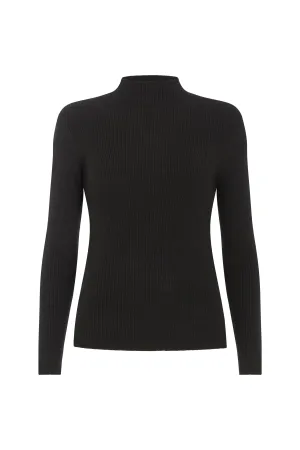 Beatrice Roll Neck Jumper In Black