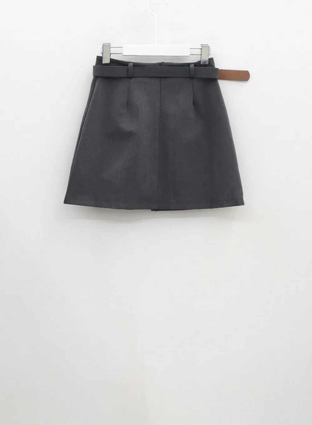 Belt Pleated Mini Skirt CA303