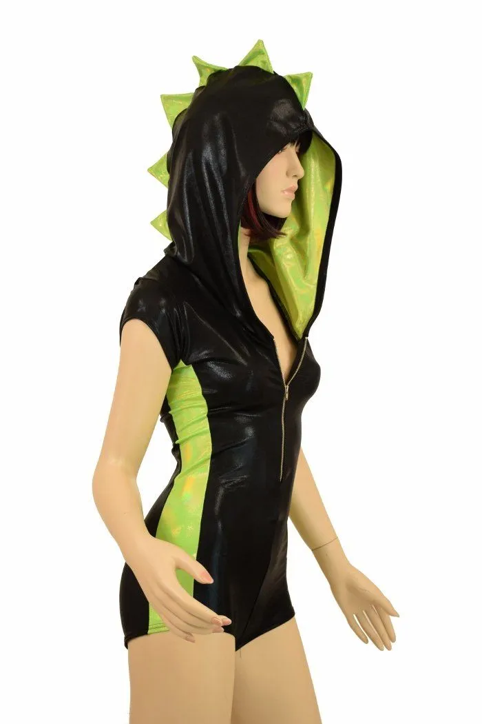 Black & Lime Side Panel Dragon Romper