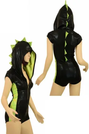 Black & Lime Side Panel Dragon Romper