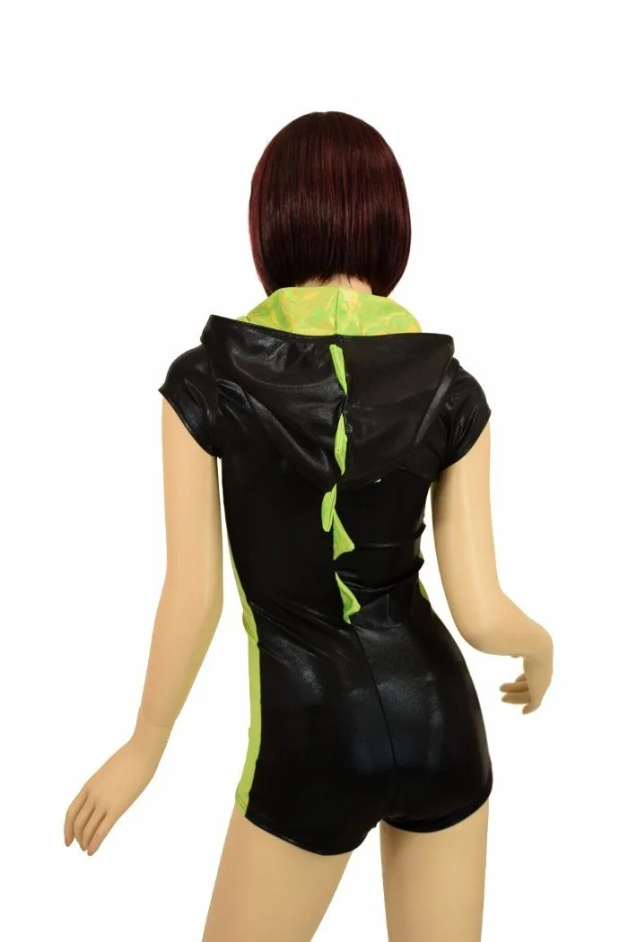 Black & Lime Side Panel Dragon Romper