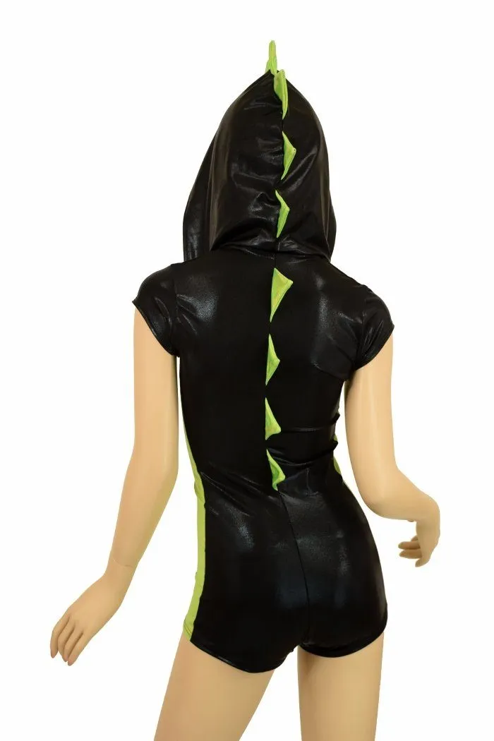 Black & Lime Side Panel Dragon Romper