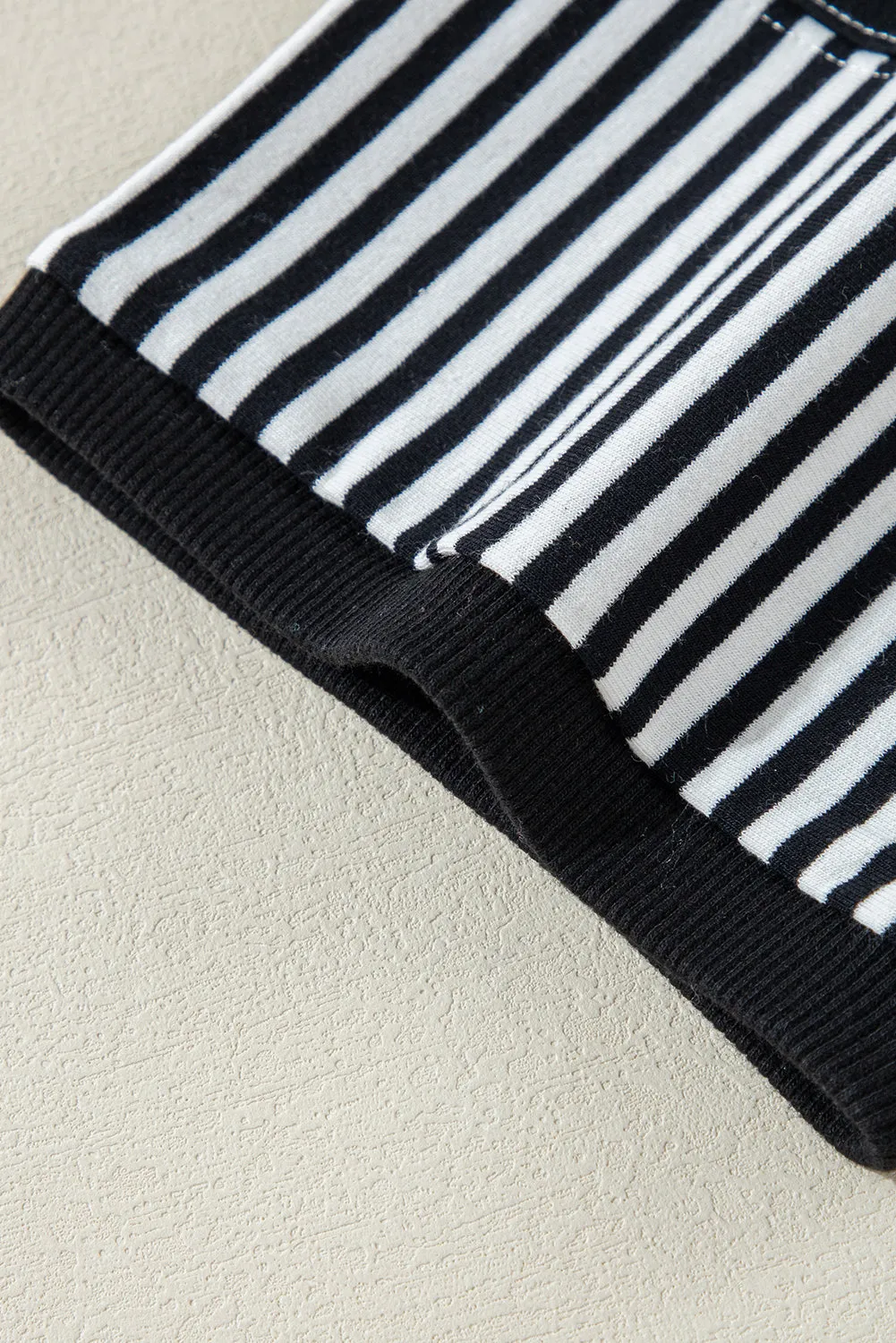 Black & White Striped Patchwork Oversized Tee – Bold Stripes, Unstoppable Vibes