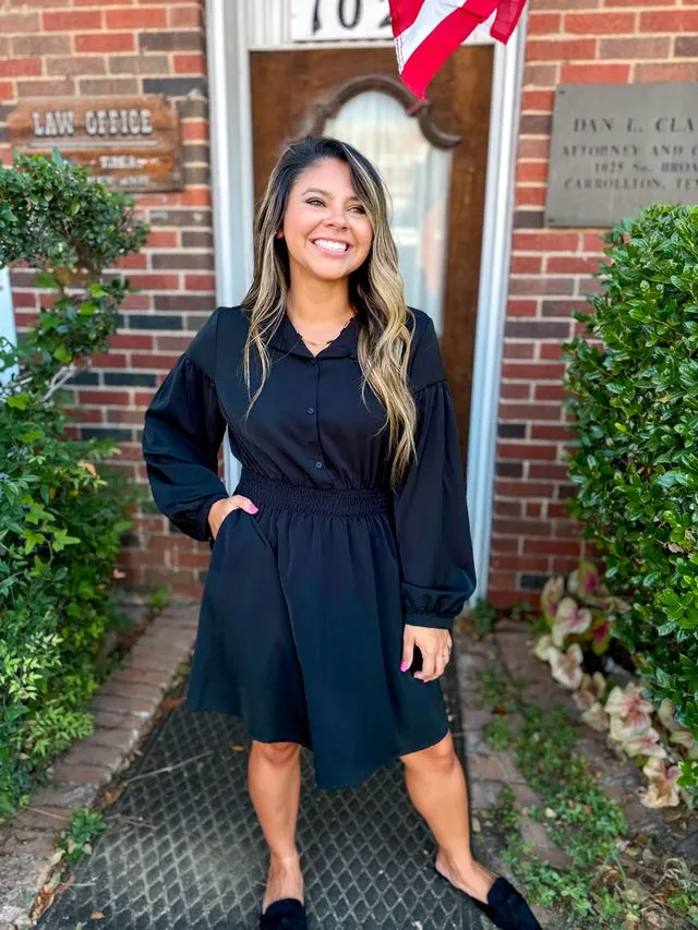 Black Button Down Dress