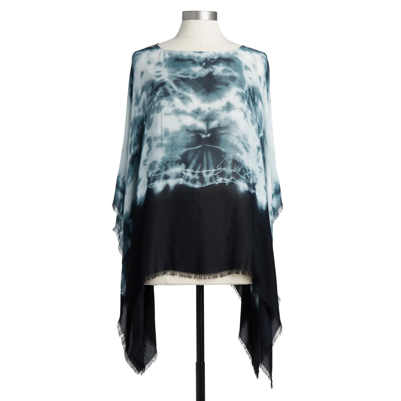 BLACK TIE DYE PONCHO