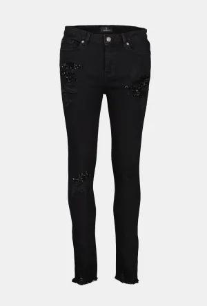 Bohemian Fantasy 5 Pocket Jean with Sequins in Black