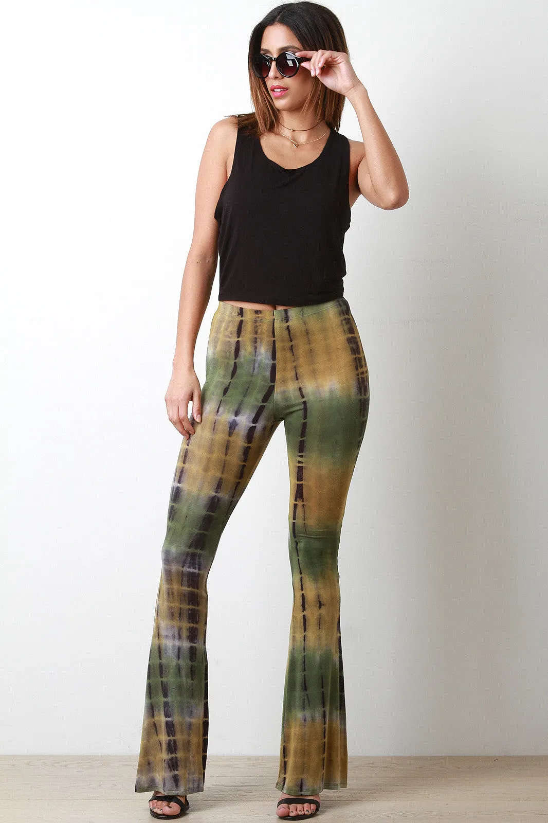 Bohemian Tie Dye High Waisted Bell Bottoms