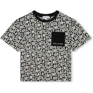 Boys Black & White Jumbled Logo T-Shirt