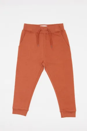 Boys Orange Knitted Joggers