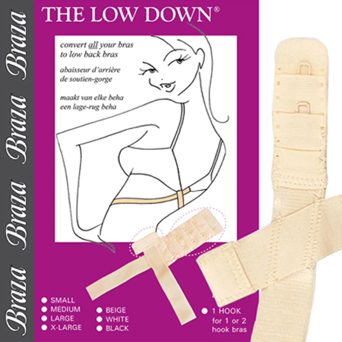 Braza The Low Down® - Low Back Bra Converter 2 Hook, Nude | Low Bra Bra Converter