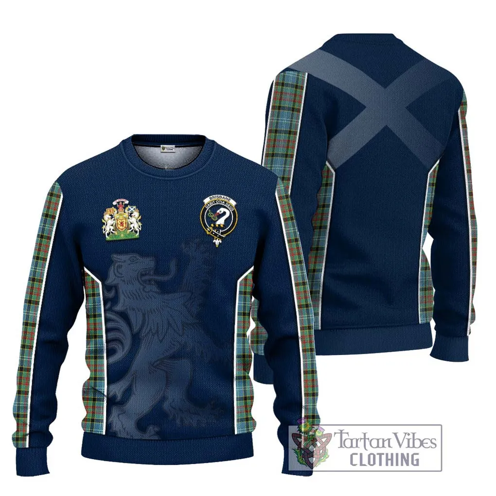 Brisbane Tartan Ugly Sweater with Family Crest and Lion Rampant Vibes Sport Style