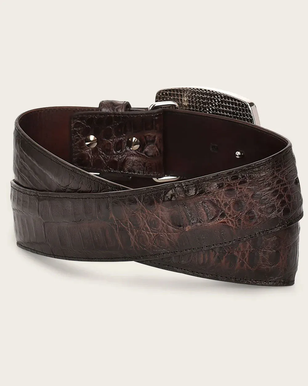 Brown engraved ultra exotic Belt