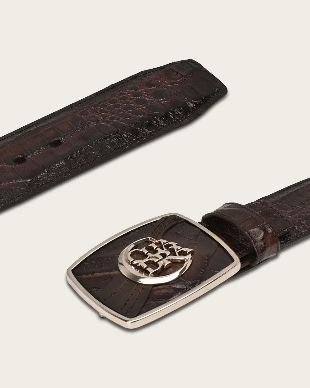 Brown engraved ultra exotic Belt