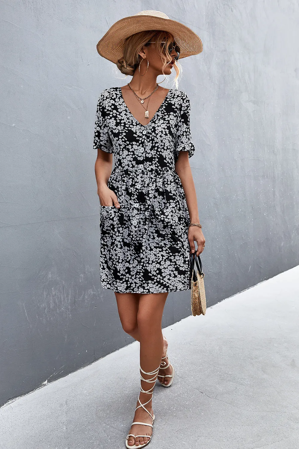 Button down Pocketed Dress