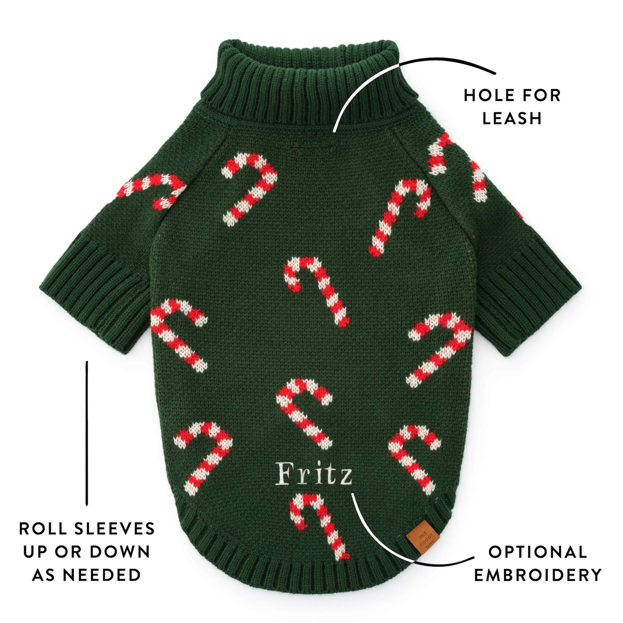 Candy Canes Dog Sweater