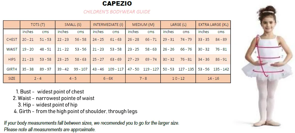 CAPEZIO CC400C GIRLS SHORT SLEEVE LEOTARD