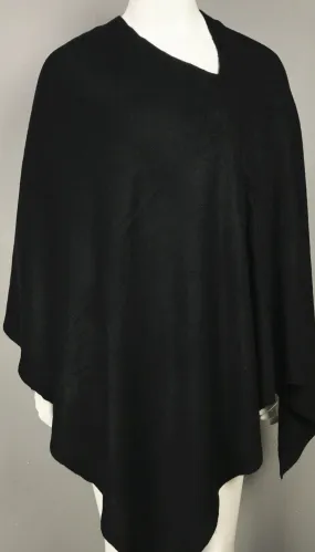 Cashmere-like Poncho - Black