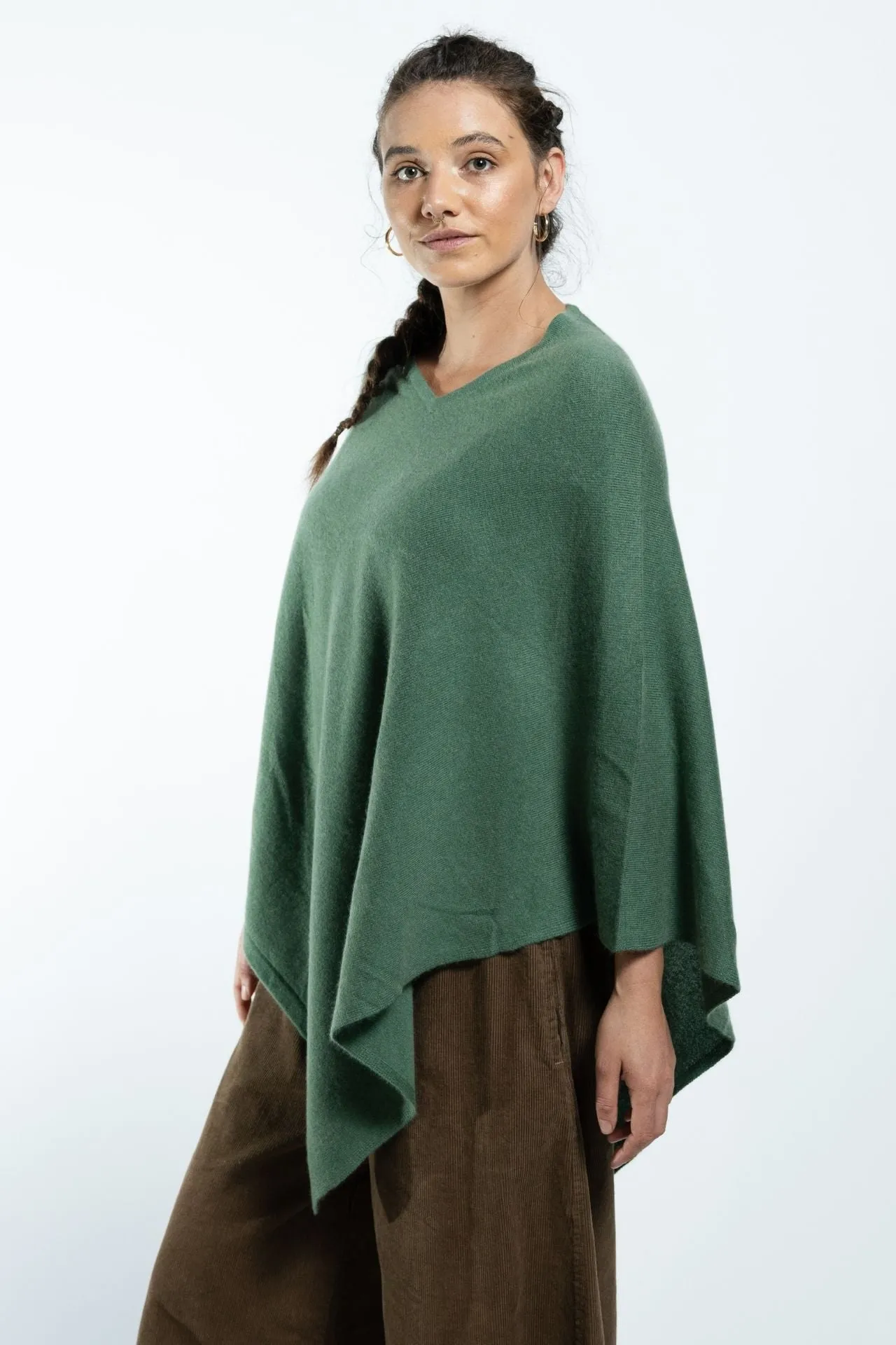 Cashmere Poncho - Teal