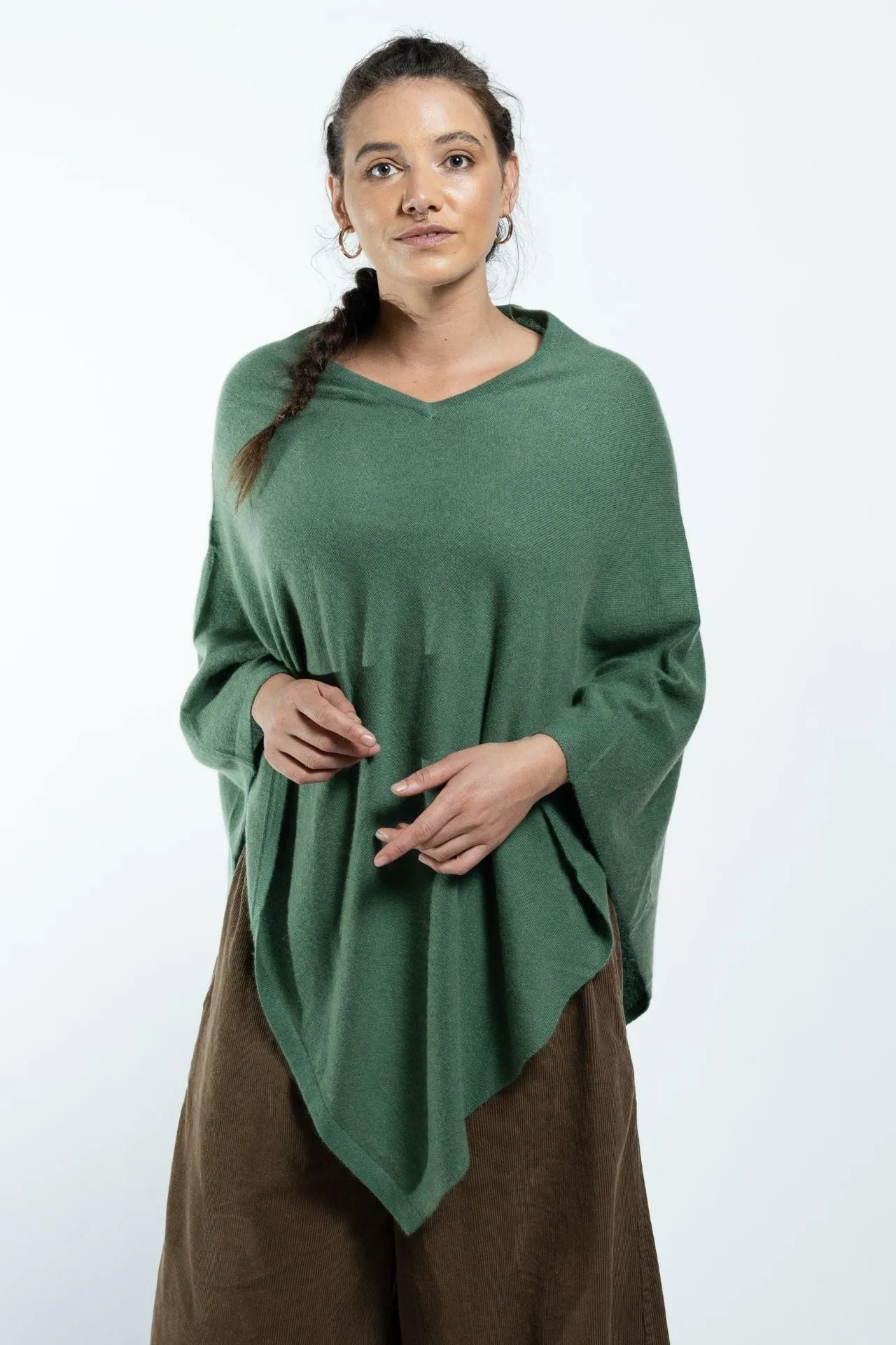 Cashmere Poncho - Teal