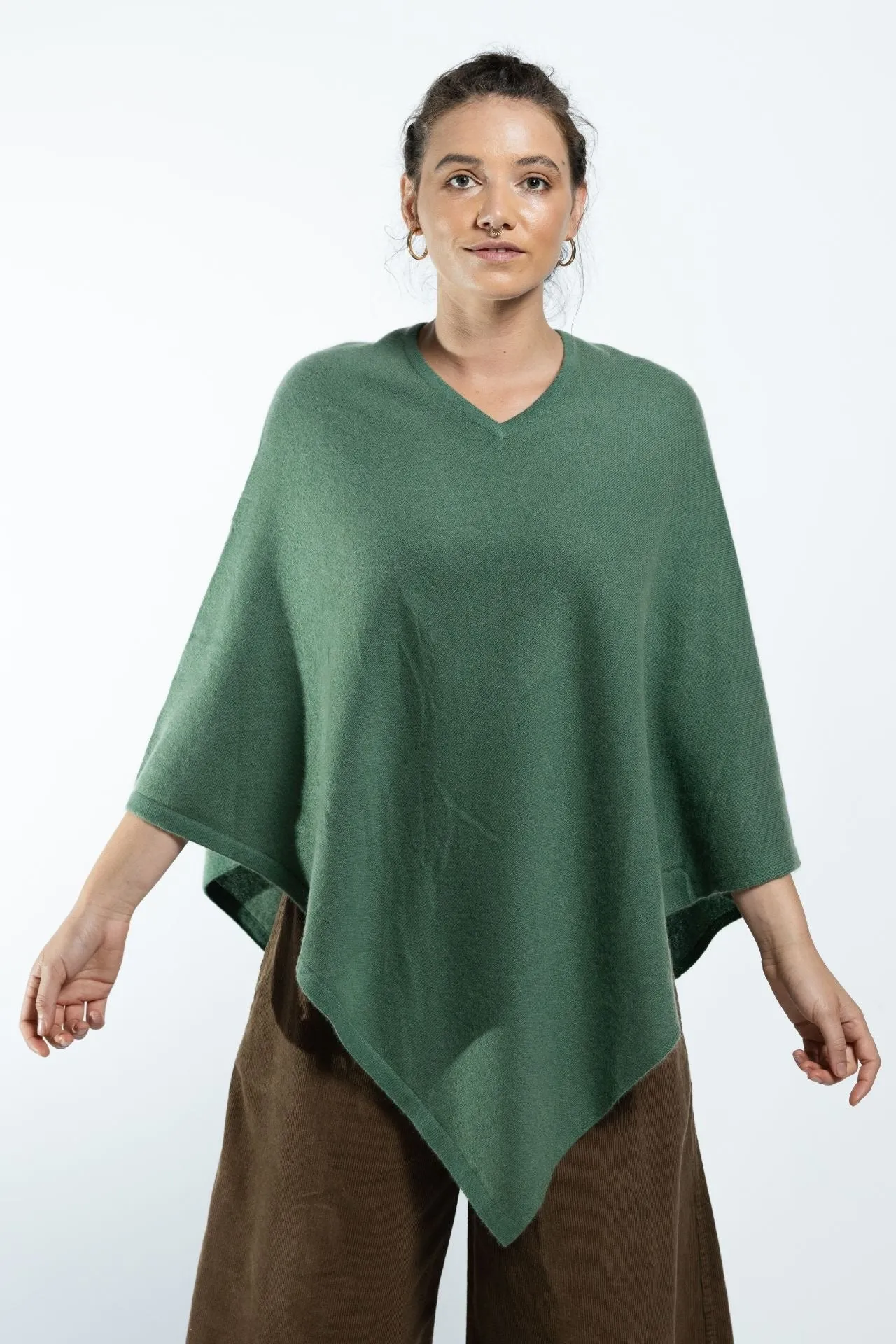 Cashmere Poncho - Teal