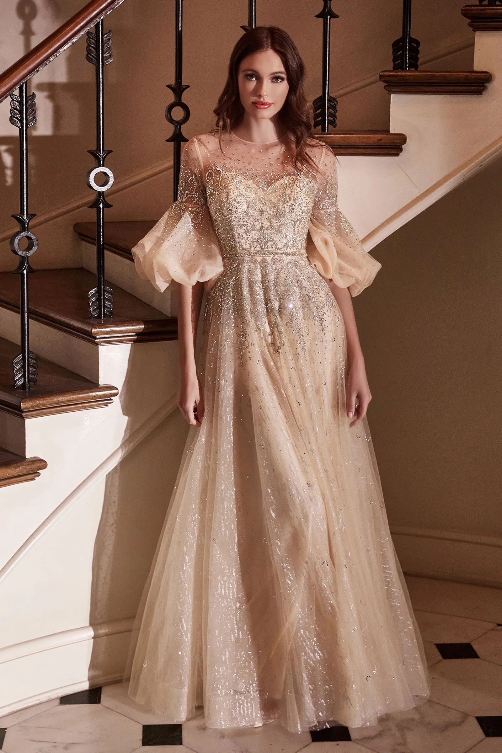 CHAMPAGNE BALL GOWN CDB703