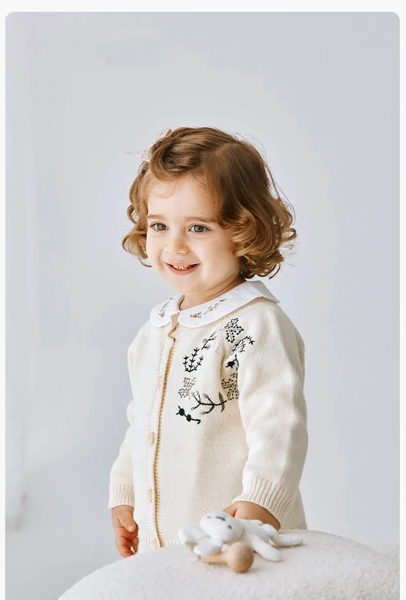 Children's Beige Wreath Sweater