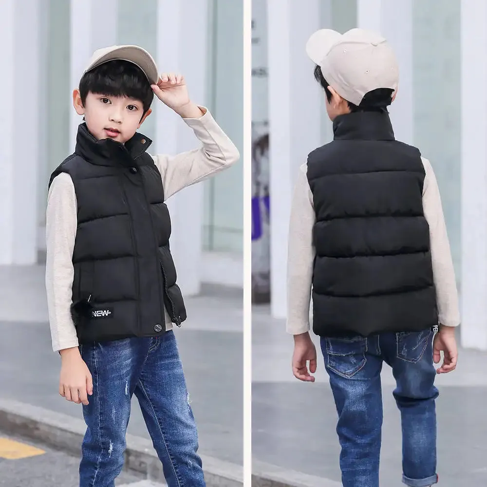 Children's vests are thickened in winter, and down and cotton vests for middle and large children in autumn and winter, boys, ho