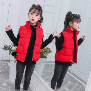 Children's vests are thickened in winter, and down and cotton vests for middle and large children in autumn and winter, boys, ho