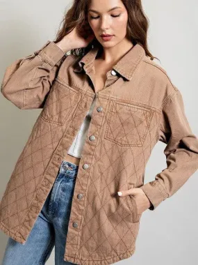 Choose Joy Always Quilted Button Down Shacket