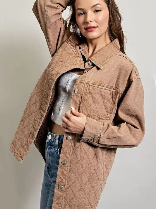 Choose Joy Always Quilted Button Down Shacket