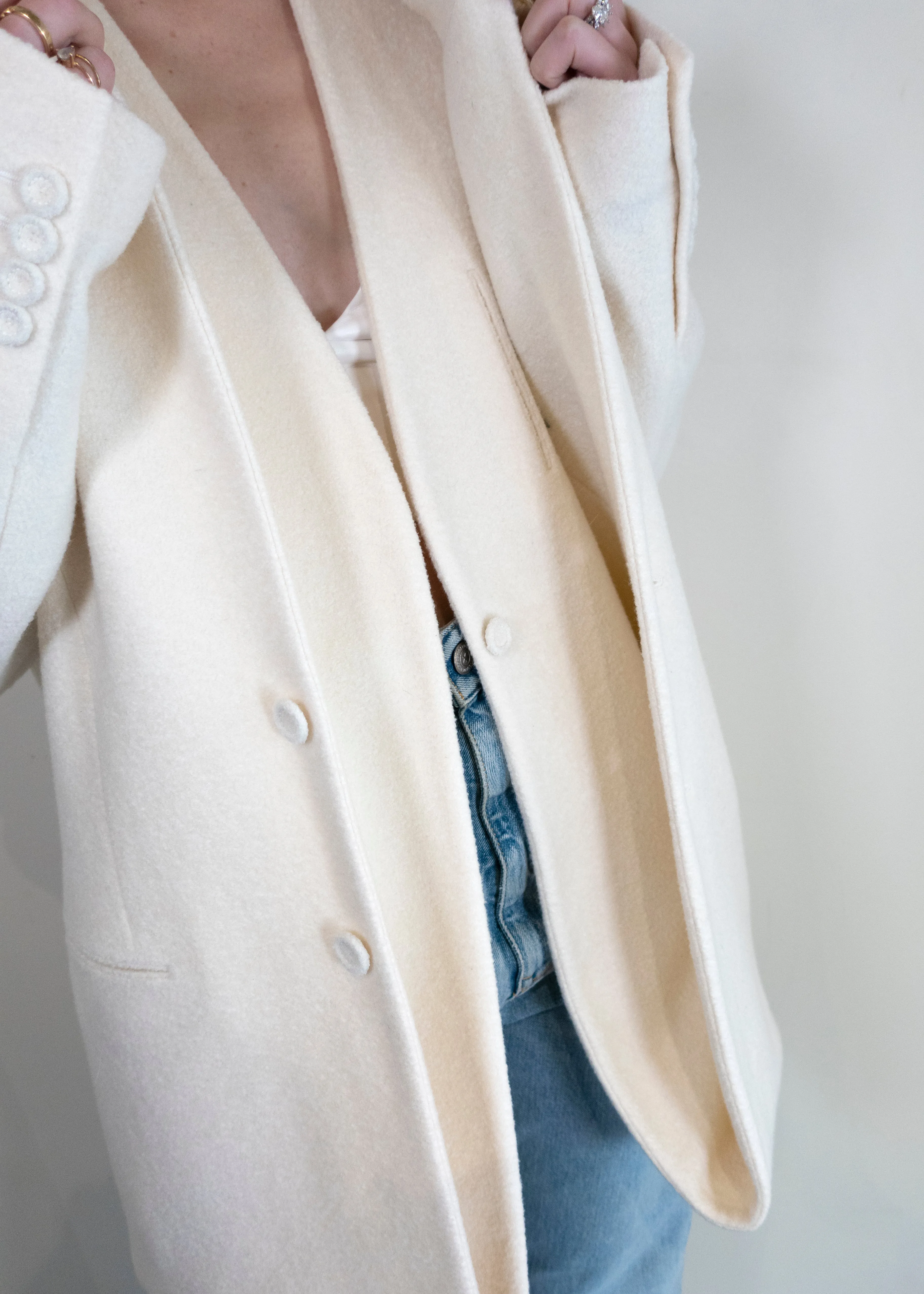 Christian Dior Ivory Collared Coat